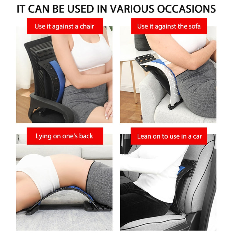 Back Massager Back Lumbar Stretcher Multi-Level Lumbar Support Spinal Muscle Pain Relief Treatment Stretcher Equipment Massage