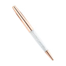 1 Pieces Lytwtw's Crystal Ballpoint Pen Stationery Office School Supply Spinning Metal High Quality Luxury Roller Rose Gold