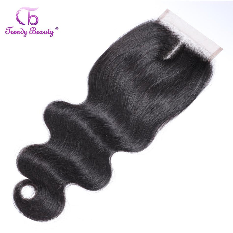 Indian Body Wave Lace Closure Human Hair 4x4 Lace Closure Middle/Free/Three 5x5 Lace Closure Trendy Beauty Closure Only