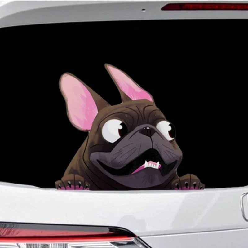 French Bulldog Car Sticker Pet Dog Vinyl Decal Animal Cartoon Auto Stickers Waterproof Bumper Accessories Decoration 12*14cm