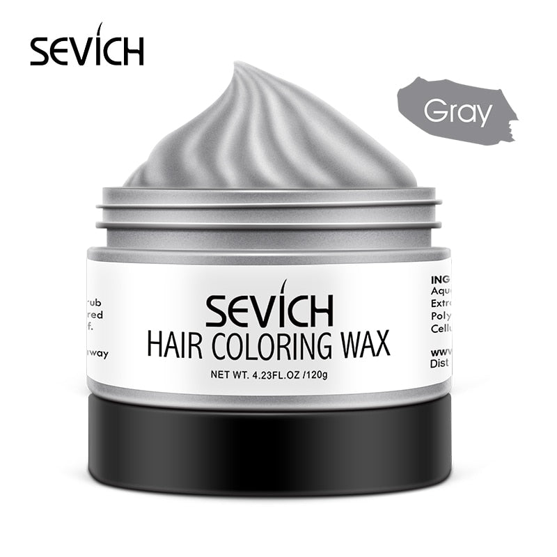 Sevich 10 colors Hair color wax Strong And Hold Unisex Hair Wax Black Color Hair Clay Temporary Hair Dye For Hair Styling