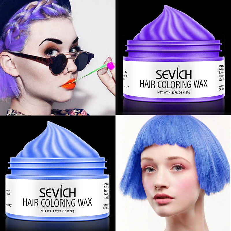 Sevich Temporary Hair Color Wax Salon Hair Coloring Styling Unisex Gray Disposable Dynamic Cake Party DIY Hairstyles 120g