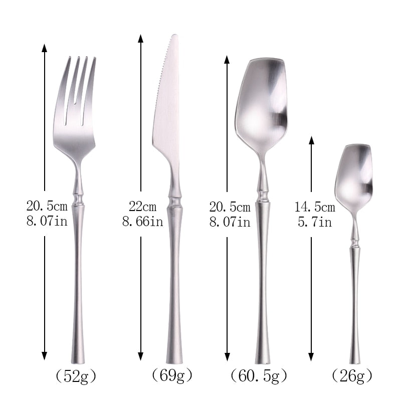 Forks Knives Spoons Dinner Set Cutlery European Wester Kitchen Dinnerware Stainless Steel Home Party Tableware Set Dinnerware