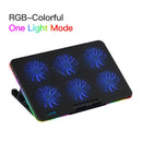 Coolcold RGB Licht Basis Kühler Notebook Sechs LED Lüfter 10-15.6 Zoll Gaming Laptop Kühler Kühlpad mit Telefonhalter