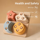 1Set Baby Soft Silicone Stacking Blocks Toys Montessori Puzzle Game Interactive Educational Building Blocks 3D Toy for Kids Gift