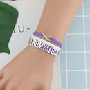 Infinity Charms FIBROMYALGIA Awareness Bracelet Stacks Leather Briad Handmade Wrap Bracelets & Bangles For Women Men Jewelry