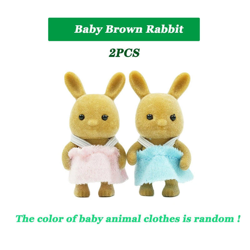 Easter Bunny Simulation Forest Animal Baby Toys Rabbit Family Dolls Dollhouse Figures Collectible Toy  4.5cm Furniture Set Gift