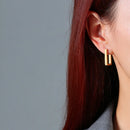 Vnox Minimalist Square Hoop Earrings for Women,Gold Color Stainless Steel Rectangle Ear Jewelry, Chic Simple Geometric Jewelry