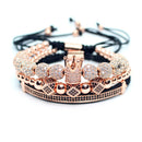 Herrenschmuck Armband Männer Luxus Königsarmreif Set Römische geflochtene Armbänder für Frauen Mode Armband Gold Manschette Freundschaftsgeschenke