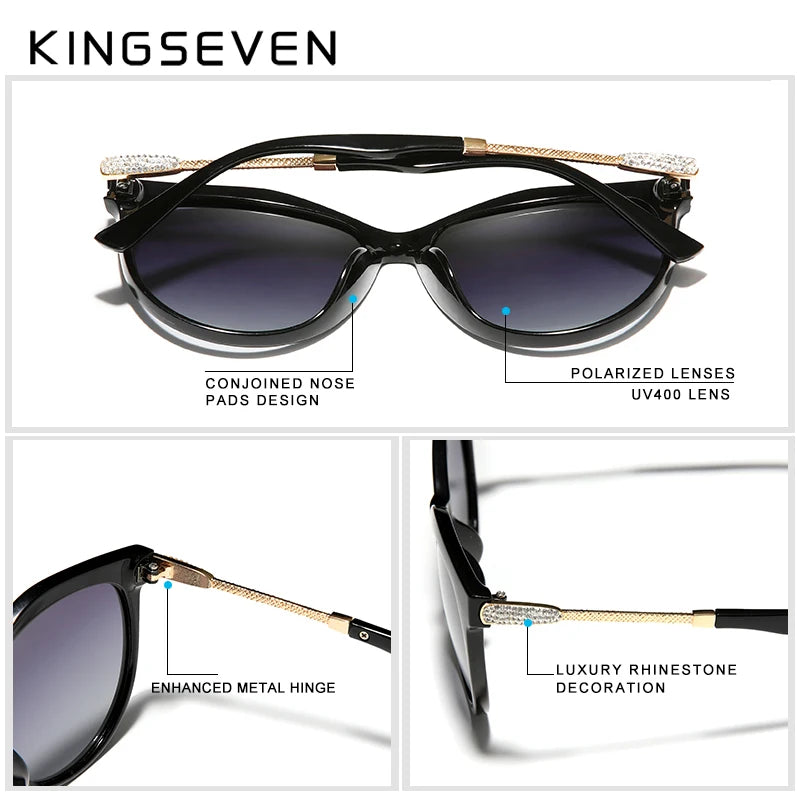 KINGSEVEN 2022 Polarized Women's Sunglasses Gradient Lens Luxury Sun glasses Brand Lentes de sol Mujer