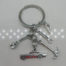 Mechanical Keychain Dad Father Initial Keychain Father's Day Gift Letter A-Z Truck Keychain Truck Key Ring Car Truck Lover Gift