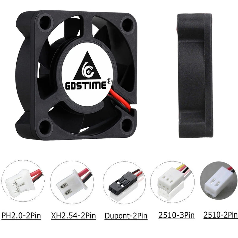 2PCS GDSTIME 40MM Cooler DC 5V 12V 24V 40x40x10mm Dual Ball Mini Cooling Fan 4010 Axial Fan 40MM for 3D Printer,DVR,NAS Cooling