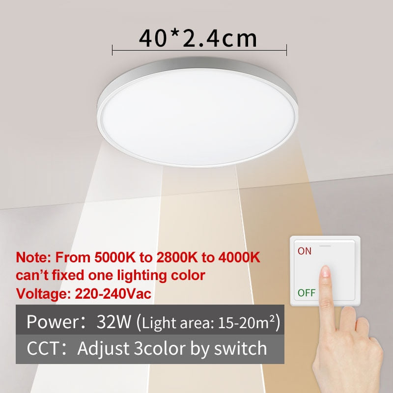 Modern LED Ceiling Light 12W 18W 24W 32W 220V 5000K Kitchen Bedroom Bathroom Lamps Ultrathin Ceiling Lamp
