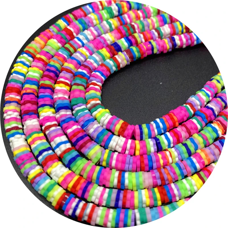 400pcs/Lot 3/4/5/6mm 16inch Round Slice Clay Beads Spacer Beads Polymer Clay Beads For Jewelry Making DIY Handmade Accessories