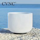 CVNC 11 Inch Chakra Frosted Quartz Crystal Singing Bowl C D E F G A B Note for Meditation Sound Healing Free Mallet & O-ring