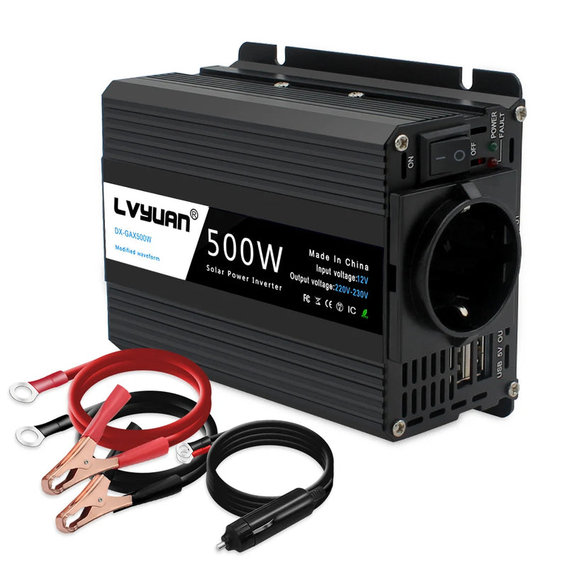 Car Inverter 12V 220V Power 500W/1500W/2000W/2600W/3000W Converter EU Socket 12 Volts auto Inversor12v 220 v Transformer Solar