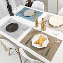 2/4/6Pcs Placemats PVC Dining Table Mat Weave Disc Pads Bowl Coasters De Cozinha 30*45cm Plate Bar Kitchen Coffee Table Mat