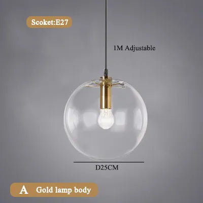 Modern Glass Pendant Lights Gold Black Hanging Lamps For Ceiling Dining Table Bedroom Dining Room Glass Ball Pendant Lighting