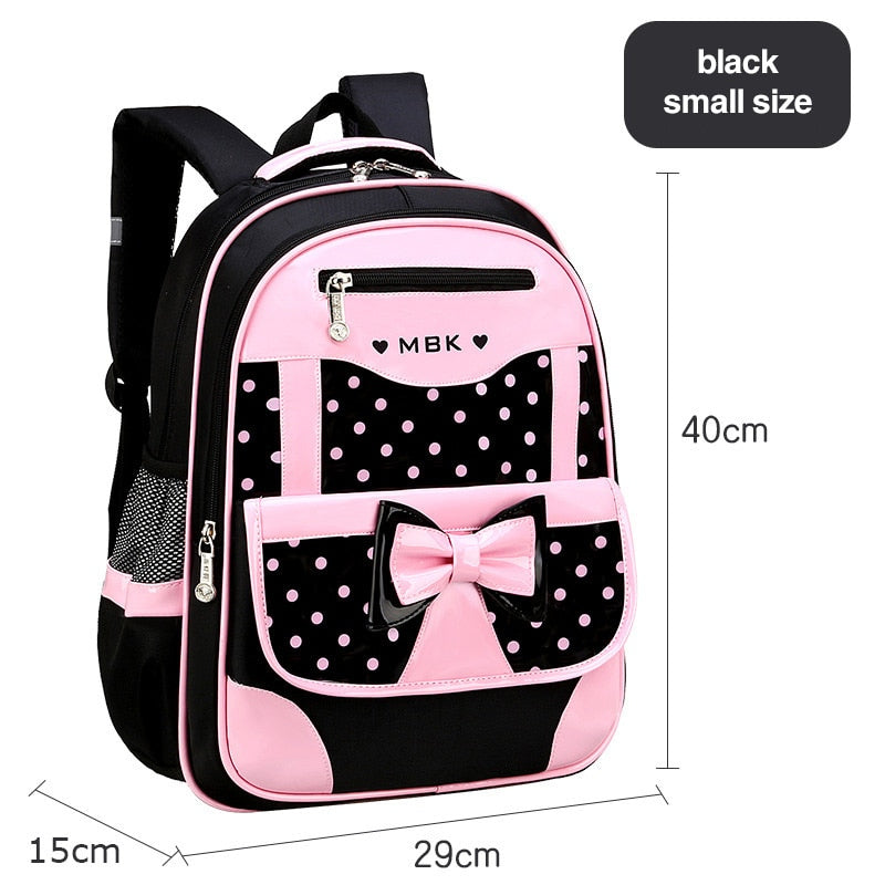 New Children School Bags Girls Dot Cute Bow Kids Backpack Set Primary School Backpacks Schoolbag Satchel Mochila Infantil