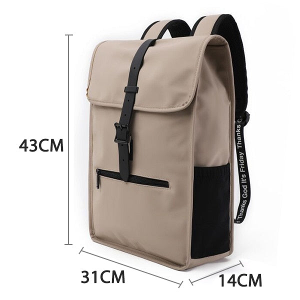 TINYAT New Men's Leather Backpack laptop Backpack for 14 15  inch Waterproof Travel Backpack for School Hiking Finshing Backpack