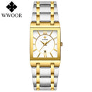 WWOOR Ladies Watch Top Brand Japanese Quartz Watches Square Black Gold Watch Stainless Steel Waterproof Fashion Women Wristwatch
