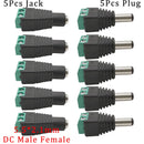 10Pcs DC Power Jack Socket Connector 5.5*2.1mm 3.5x1.3mm Male Female DC005 DC022 DC099 DC plug socket Nut Panel Mount Adapter