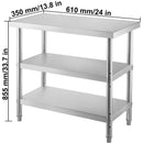 SucceBuy Stainless Steel Work Table Storage Shelve Commercial Kitchen Food Prep with Installation for Projects Cafeteria Hotel