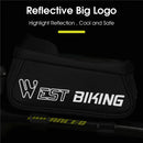 WEST BIKING Bicycle Bag Sensitive Touch Screen Bike Phone Bag Front Frame Reflective MTB Road Cycling Accessories Panniers