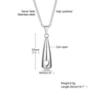 Vnox Teardrop Ashes Cremation Women Necklace Jewelry, Memorial Keepsake Urn Remembrance Gift, Stainless Steel Water Drop Pendant