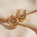 2022 New Daily Basic Hollow U Shape Hoop Earrings For Women Small Gold Plated Stainless Steel Earrngs Tarnish Free Jewelry