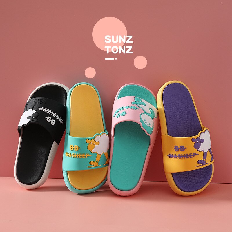 Summer Slippers Women Men Sandal Cute Shoes Non-Slip Thick Sole Flip Flops Bathroom Home Indoor Beach Pool Female Couple Slides