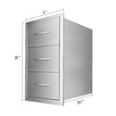 SucceBuy Stainless Steel Outdoor Kitchen Drawers W/ Handle Large Storage BBQ Island Great for Any Weather Condition