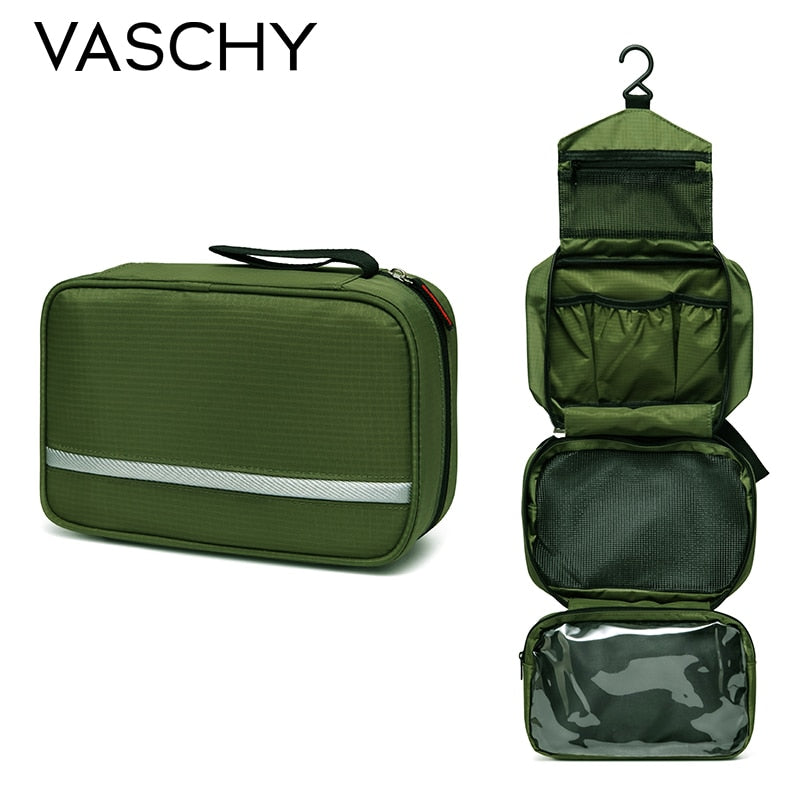 VASCHY Hanging Toiletry Bag Waterproof Travel Toiletry Kit Portable Cosmetic Organizer Pouch Dopp Kit Shaving Bag for Men Women