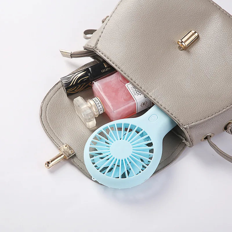 Colorful handheld mini fan portable USB charging convenient creative cool small fan pocket handheld fan summer gift