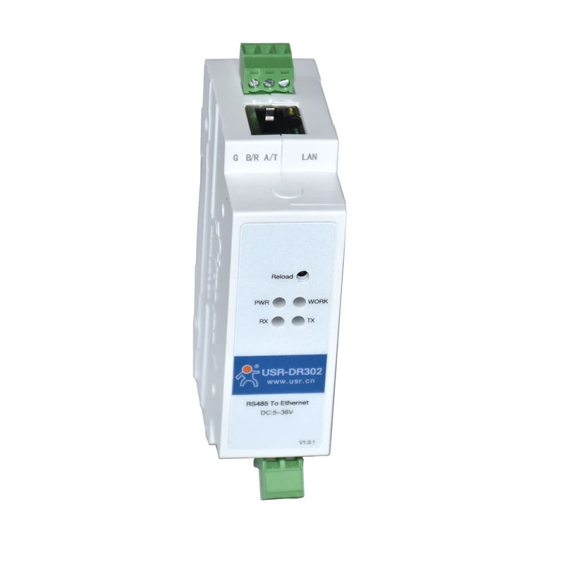 USR-DR302 DIN-Rail RS485 Serial to Ethernet Converter Bidirectional Transparent Transmission Between RS485 and RJ45