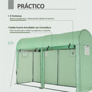 Outsunny Greenhouse Garden Shed Tunnel Type Greenhouse with 4 Windows and 2 Doors Made of Pe and Steel 300X100X200 cm Green