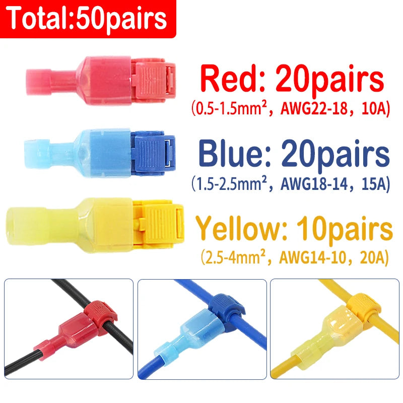 Quick Electrical Cable Connectors Snap Splice Lock Wire Terminal Crimp Wire Connector Waterproof Electric Connector