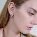 Black Awn 2022 Neue Vintage Echte Silber Verlobung Hoop Ohrringe für Damen mit Schwarz & Weiß Stein Schmuck T001