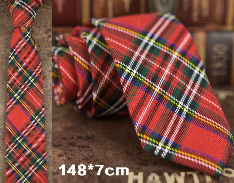 Checked Plaid Scottish Tartan Red Crimson Gray Grey Green Yellow Blue Mens Ties Neckties Free Shipping Suit Gift For Men