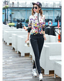 Damen Casual Sportanzüge 2022 Frühling Print Jacke + Lange Hose Zwei Sets Lady Sportbekleidung Anzug Trainingsanzug Set 2PCS 6XL W03