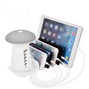 Multiple USB Phone Charger Mushroom Night Lamp Charging 5 Ports Station Stand Dock QC 3.0 Quick Charger for Mobile Tablet
