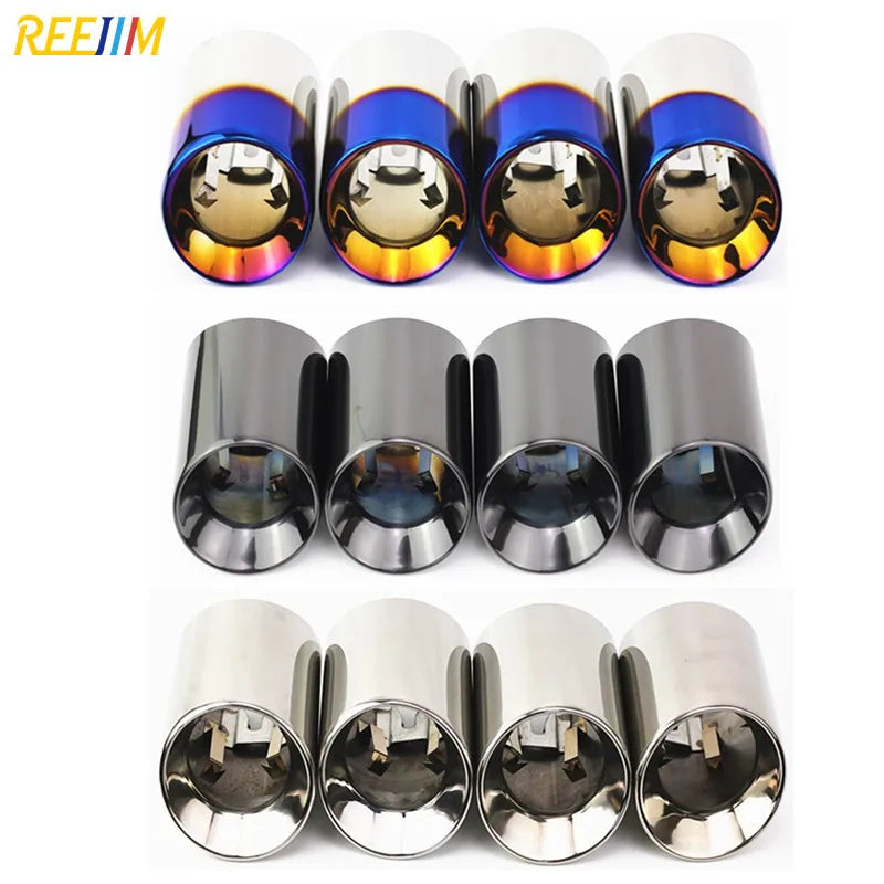 4 Pieces 304 Stainless Steel Exhaut tips for BMW F87 M2 F80 M3 F82 F83 M4 F10 M5 F12 F13 M6 Direct Fit Universal Fit Exhaust Tip