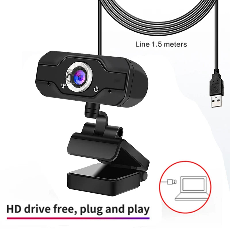 Full HD Webcam 1080P 60fps Laptop Computer PC Web Cam Camera Built In Microphone For Video Calls Conference Live Work Tripod