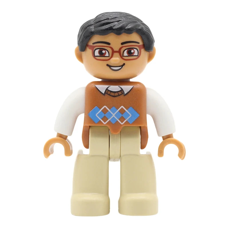 Big Size Action Figures City Princess Policemen Family Building Block Doll Character Accessory Assembly Toys for Children Gift