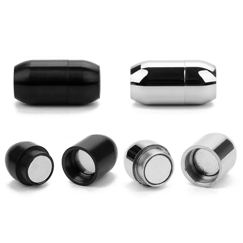 strong magnet 3/4/5/6/8mm Stainless Steel Magnetic Clasps for Leather Cord Bracelet Connectors End Caps For Jewelry Making