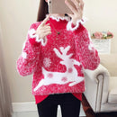 Christmas Sweater Women Reindeer Turtleneck Winter Clothes Mink Cashmere Sweaters Pull Femme Korean Pullover Kawaii Jumper 2023