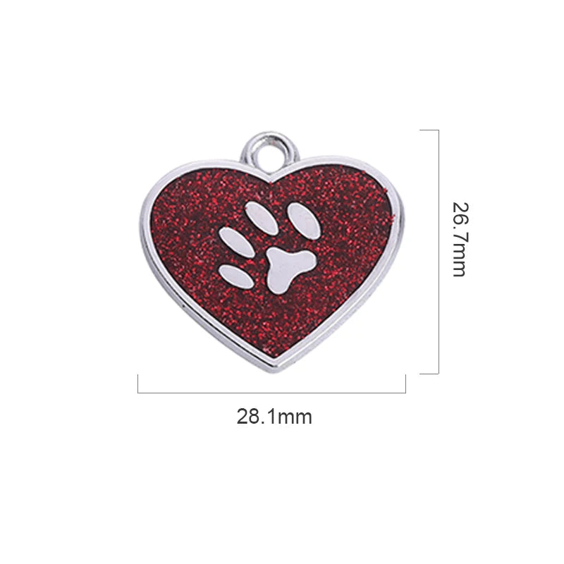 Customized Pet ID Tag Heart-shaped Tag Collar Cat Name Pendant Personalized Engraved Dog Pendant Nameplate Tag Collar Accessory