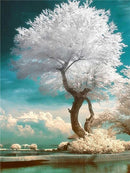 HUACAN Full Square 5D DIY Diamond Painting Sakura Tree Volcano Diamond Embroidery Landscape Cross Stitch Rhinestone Mosaic