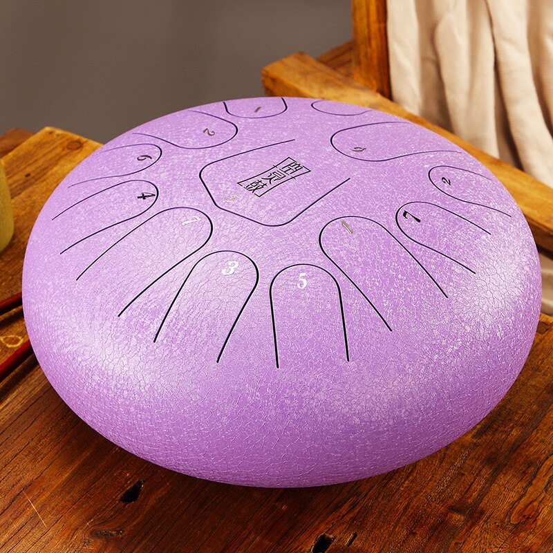 Brand 12 Inch Drum 13 Tone Steel Tongue Drum  With Padded Drum Bag And A Pair Of Mallets  huedrum Yoga Meditation