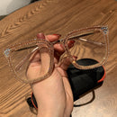 Kurzsichtigkeit Weitsichtigkeit Damen Sonnenbrillen Vintage Brillen mit klaren Gläsern Damen Luxus Strass-Brillen Herren Optische Brillen